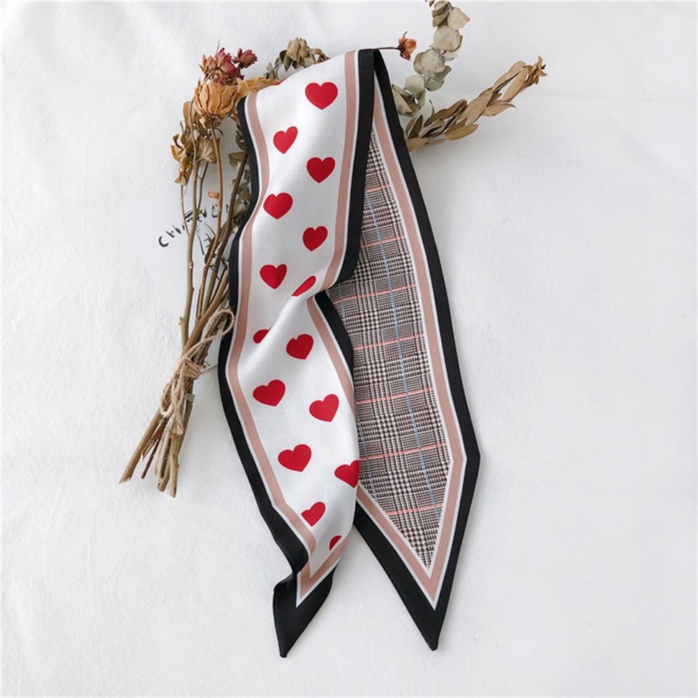 💕Last one Red Hearts Double Side Narrow Scarf - Picture 2 of 6